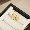 Wholesale Women's Copper Flower Pattern Electroplating Simple Style Ring