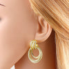 Wholesale Women's Copper Flower Pearl Zircon Earrings With Electroplating