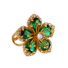 Wholesale Women's Copper Flower Ring Inlaid With Zircon And Full Diamond Electroplated