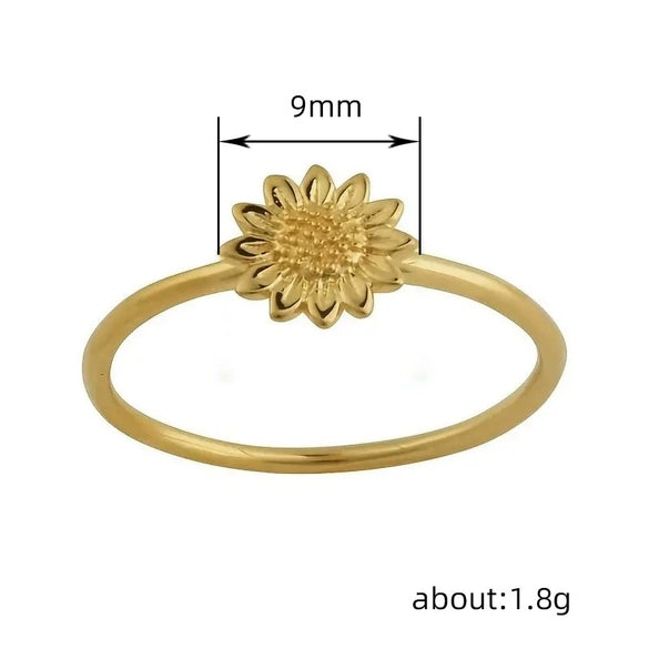 Wholesale Women's Copper Flower Ring With Electroplating Fashion Ol Style