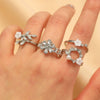 Wholesale Women's Copper Flower Ring With Electroplating Treatment