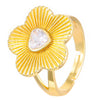 Wholesale Women's Copper Flower Ring With Electroplating Treatment