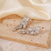 Wholesale Women's Copper Flower Style Zircon Earrings Princess Design