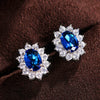 Wholesale Women's Copper Flowershaped Geometric Micropaved Zircon Earrings