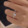 Wholesale Women's Copper Fourclaw Inlaid Zircon Princess Geometric Ring