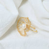 Wholesale Women's Copper Fresh Water Pearl Ring Geometric Style Electroplating Minimalist Retro Fashion