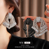 Wholesale Women's Copper Geometric And Bow Pattern Diamond Set Highend Earrings With 925 Silver Ear Needles