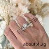 Wholesale Women's Copper Geometric And Wheat Ears Leaves Design Highend Ring With Zirconia