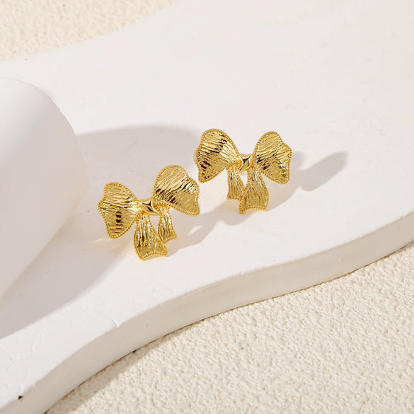 Wholesale Women's Copper Geometric Butterfly Earrings With Electroplating And Small Fragrant Style