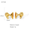 Wholesale Women's Copper Geometric Butterfly Earrings With Electroplating And Small Fragrant Style