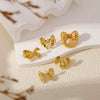 Wholesale Women's Copper Geometric Butterfly Earrings With Electroplating And Small Fragrant Style