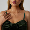 Wholesale Women's Copper Geometric Clavicle Chain Necklace With Real Gold Plated Pendant