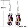 Wholesale Women's Copper Geometric Colorful Zircon Earrings