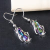 Wholesale Women's Copper Geometric Colorful Zircon Earrings