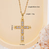 Wholesale Women's Copper Geometric Cross Mixed Gemstone Inlay O Chain Necklace With Electroplating
