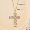 Wholesale Women's Copper Geometric Cross Mixed Gemstone Inlay O Chain Necklace With Electroplating