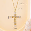 Wholesale Women's Copper Geometric Cross Mixed Gemstone Inlay O Chain Necklace With Electroplating