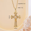 Wholesale Women's Copper Geometric Cross Mixed Gemstone Inlay O Chain Necklace With Electroplating