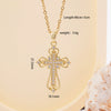 Wholesale Women's Copper Geometric Cross Mixed Gemstone Inlay O Chain Necklace With Electroplating