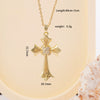 Wholesale Women's Copper Geometric Cross Mixed Gemstone Inlay O Chain Necklace With Electroplating