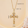 Wholesale Women's Copper Geometric Cross Mixed Gemstone Inlay O Chain Necklace With Electroplating