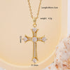 Wholesale Women's Copper Geometric Cross Mixed Gemstone Inlay O Chain Necklace With Electroplating