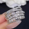 Wholesale Women's Copper Geometric Design Ring Set With Zirconia Princess Style
