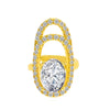 Wholesale Women's Copper Geometric Diamond Set Nail Ring
