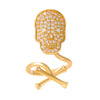 Wholesale Women's Copper Geometric Diamond Set Nail Ring