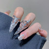 Wholesale Women's Copper Geometric Diamond Set Nail Ring