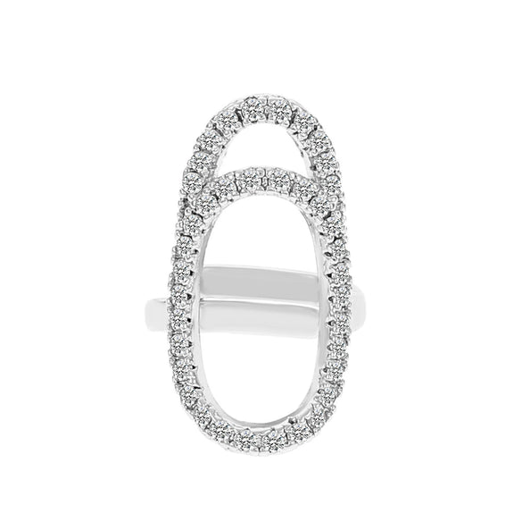 Wholesale Women's Copper Geometric Diamond Set Nail Ring