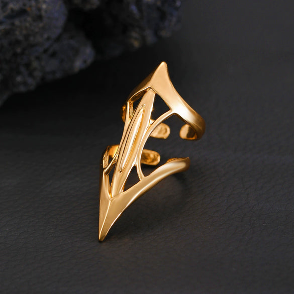 Wholesale Women's Copper Geometric Diamond Set Nail Ring