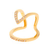 Wholesale Women's Copper Geometric Diamond Set Nail Ring