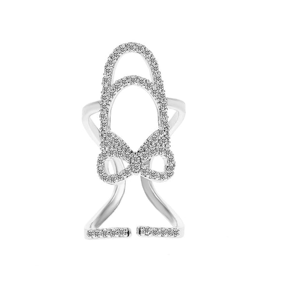 Wholesale Women's Copper Geometric Diamond Set Nail Ring