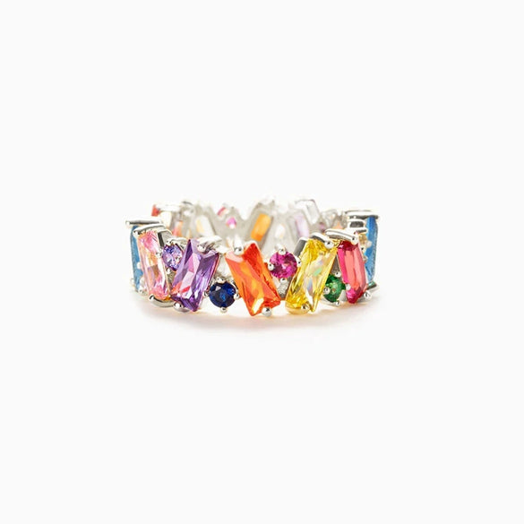 Wholesale Women's Copper Geometric Dopamine Ring With Zirconia Design