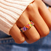 Wholesale Women's Copper Geometric Dopamine Ring With Zirconia Design