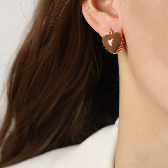 Wholesale Women's Copper Geometric Dripping Oil Earrings Light Luxury Simple Fashion Jewelry