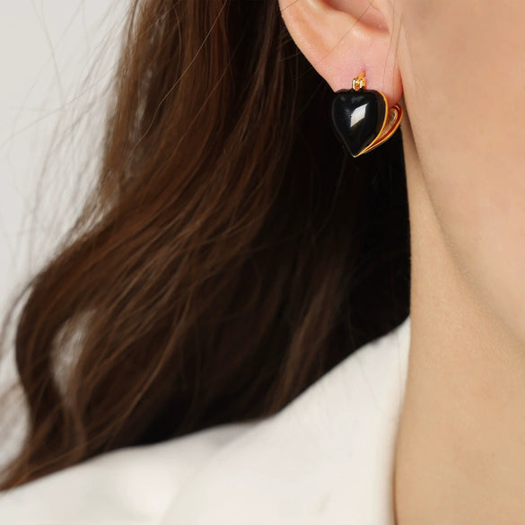 Wholesale Women's Copper Geometric Dripping Oil Earrings Light Luxury Simple Fashion Jewelry