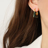 Wholesale Women's Copper Geometric Dripping Oil Earrings Light Luxury Simple Fashion Jewelry