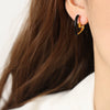 Wholesale Women's Copper Geometric Dripping Oil Earrings Light Luxury Simple Fashion Jewelry