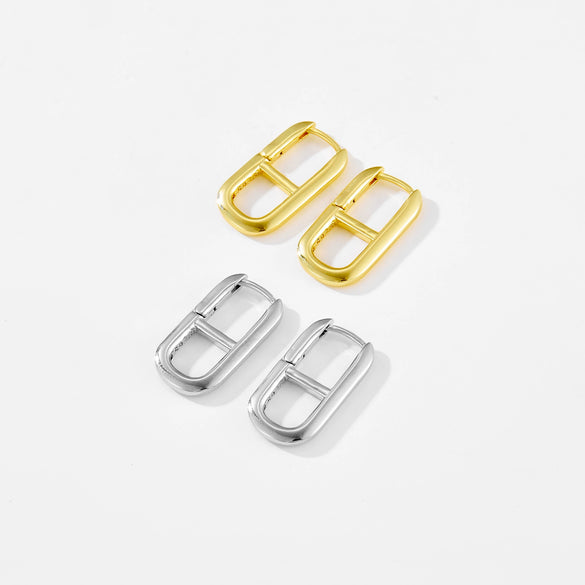Wholesale Women's Copper Geometric Earrings With Platinum And 18K Gold Electroplating