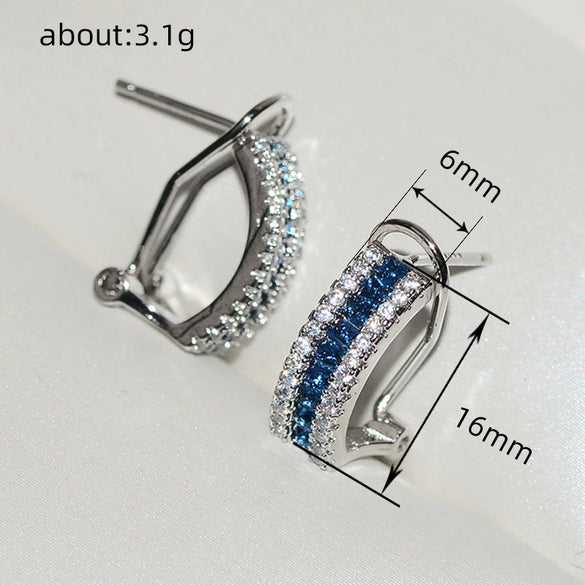 Wholesale Women's Copper Geometric Fashion Earrings With Zircon Design