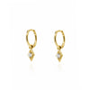 Wholesale Women's Copper Geometric Four Leaf Clover Micro Inlaid Zircon Earrings Minimalist Style