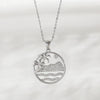 Wholesale Women's Copper Geometric Hollow Round Ocean Forest Style Necklace With Electroplating