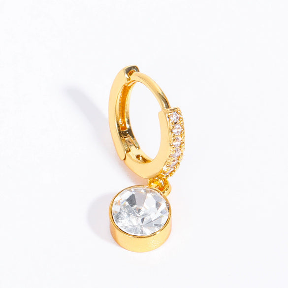Wholesale Women's Copper Geometric Inlaid Rhinestone Personality Earrings