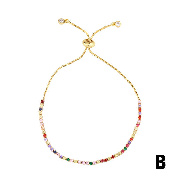 Wholesale Women's Copper Geometric Inlaid Zircon Bracelet