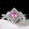 Wholesale Women's Copper Geometric Inlaid Zircon Ring Jewelry