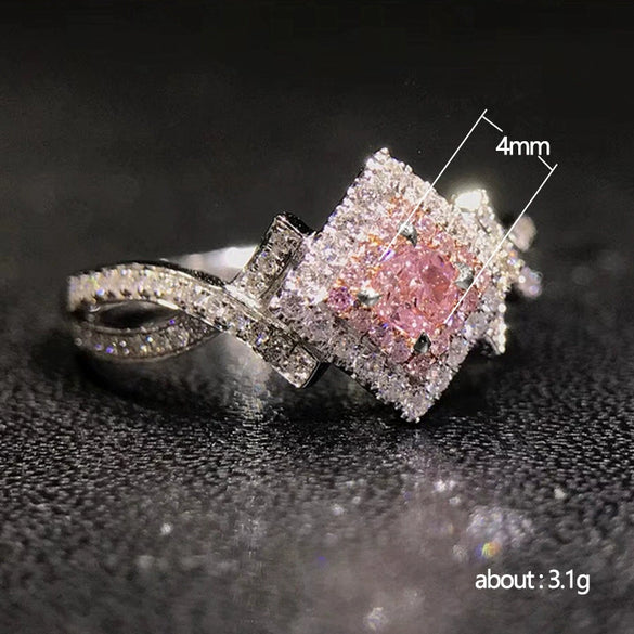 Wholesale Women's Copper Geometric Inlaid Zircon Ring Jewelry
