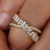 Wholesale Women's Copper Geometric Inlaid Zircon Ring