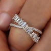 Wholesale Women's Copper Geometric Inlaid Zircon Ring